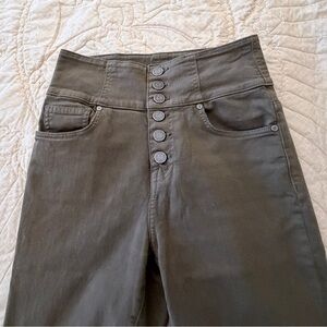 Joie High Rise Button-Up Jeans in Olive